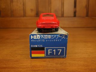 TOMY Tomica F17 PORSCHE 911S Racing type,  Made in Japan vintage pocket car Rare 7
