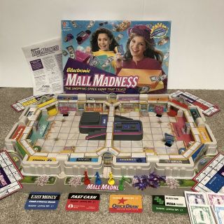 Vtg 1996 Mb Electronic Mall Madness Shopping Spree Board Game Incomplete