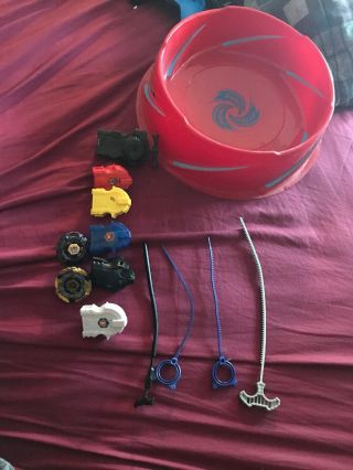Beyblade Supervortex Stadium With 2 Beyblades,  4 Rippers,  And 6 Launchers