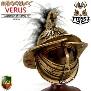 Aci Toys 1/6 Gladiator Verus A_ Helmet W/ Black Feather_roman Warriors Iv At042g