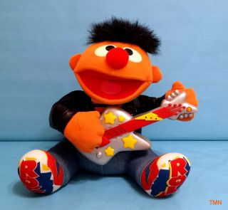 Ernie Sesame Street Plush Doll Rock And Roll With Guitar Interactive Stuffed Toy