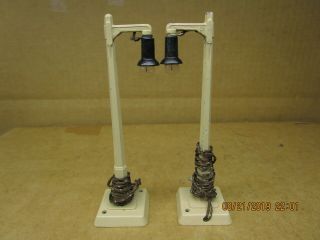 2 Marklin Ho Scale Pre - War/post - War 448/1 Single Arm Street Lamps - Boxed