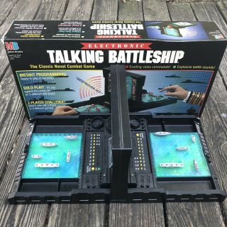 Vintage 1989 Electronic Talking Battleship Milton Bradley Game Complete