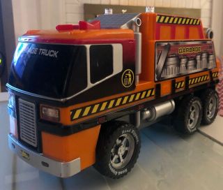 Toy State Rare Orange Road Ripper Recycle Team Lights Sound Action Garbage Truck