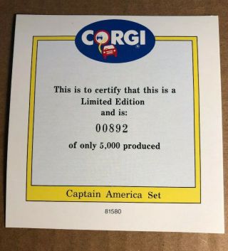 Corgi | 98973 | Marvel Captain America| Limited Edition Gift Set | 1992 4