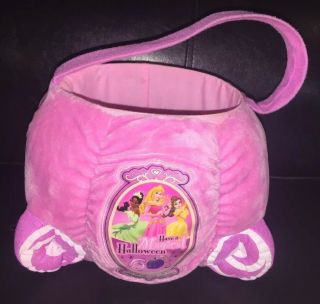 Disney Princess Plush Carriage Pink Basket - Trick Or Treat Easter Halloween