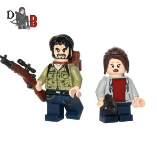 The Last Of Us Joel And Ellie Minifigures.  Made Using Lego & Custom Parts.