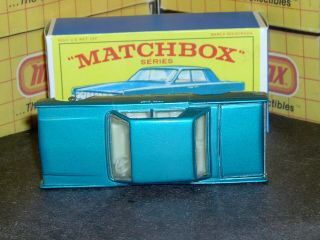 Matchbox Lesney Lincoln Continental 30 c1 teal blue w/tow SC2 VNM & crafted box 7