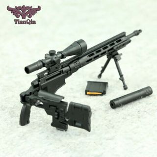 1/6 Weapon Model Plastic Remington Msr Rifle Gun Diy Toy For 12 " Action Figure