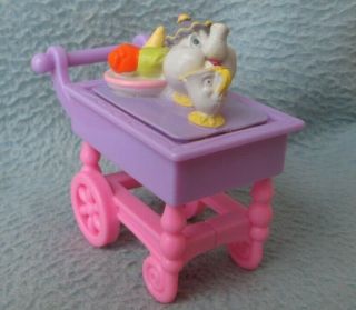 Disney Mrs.  Potts & Chip Beauty And The Beast On Tray Cart Pvc Figure