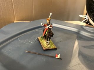 28mm Napoleonic French Imperial Guard Dutch Officer Mounted Colors