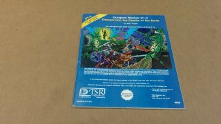 1981 Tsr Dungeons & Dragons D1 - 2 / Descent Into The Depths Of The Earth / Module