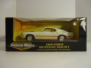 American Muscle 1/18 1969 Ford Mustang Mach I White