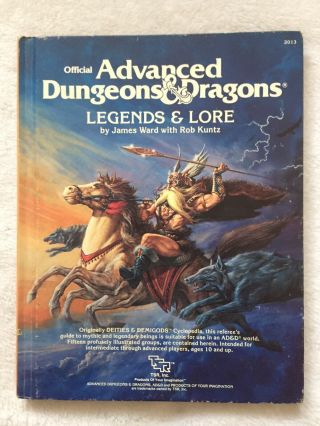 1984 Tsr D&d Book - Advanced Dungeons And Dragons Legends & Lore By James Ward