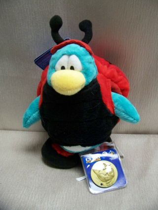 Disney Club Penguin Series 9 Ladybug 7 " Tall Plush With Coin And Tags