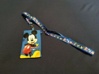 Disney Mickey Mouse Lanyard With Detachable Coin Purse Blue