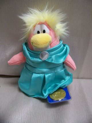 Disney Club Penguin Series 8 Prom Girl 7 Inch Plush With Coin And Tags