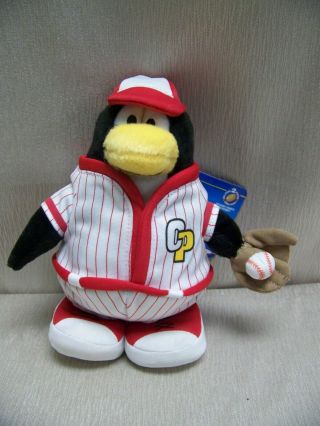 Disney Club Penguin Series 7 Red Baseball Player Plush No Coin Or Code With Tag