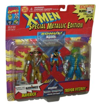 Marvel X - Men Maverick,  Wolverine & Trevor Fitzroy Figure Set - (special Metallic