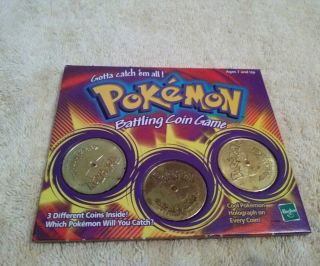 Pokemon Battling Coin Game Hasbro 133eevee,  104cubone,  27sandshrew 1999
