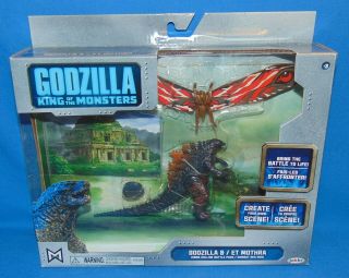2019 Jakks Pacific Godzilla Vs Mothra 3.  75 " King Of Monsters Diorama