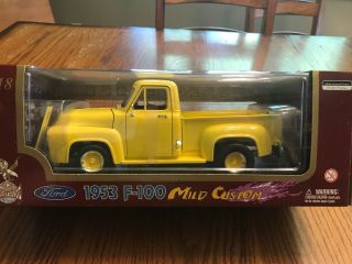 Road Legends 1953 Ford F - 100 Pick - Up Mild Custom 1:18 Scale Yellow Rare