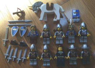 Lego Blue Castle Knights With Weapons And Helmets