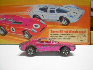 1969 Hot Wheels Custom Amx 6267 Pink With White Interior Redlines Usa Base