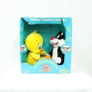 Warner Bros Talking Looney Tunes Plush Tweety Bird & Sylvester Cat Boxed 454