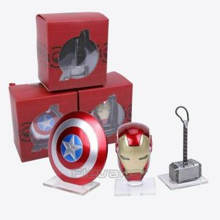 Avengers Iron Man Mk43 Led Light Base Helmet Captain America Shield Accessories