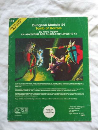 D&d Ad&d,  S1 Tomb Of Horrors Dungeon Module,