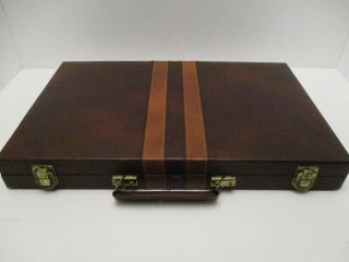 Vintage 70 ' s Skor - Mor Backgammon Game in Travel Case Briefcase W/ Instructions 4