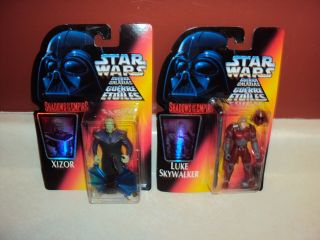 Star Wars Sote Rare Tri Logo Uk Hologram Potf Red Card Luke Skywalker Xizor Moc
