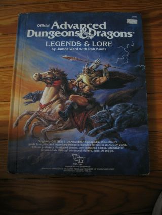 Advanced Dungeons And Dragons Legends And Lore Hardcover Book Tsr 1984