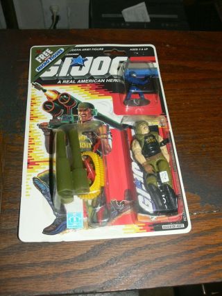 1989 Hasbro Gi Joe Backblast Anti Aircraft Soldier With Micro Figure Moc