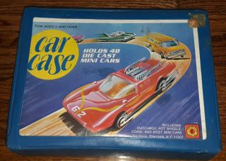 Blue 48 Tara Toy Corp Car Deluxe Vinyl Case & Trays W 38 Hot Wheel/matchbox Cars
