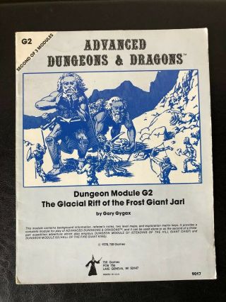 Ad&d Dungeons & Dragons Module G2 Glacial Rift Of The Frost Giant Jarl Tsr 9017