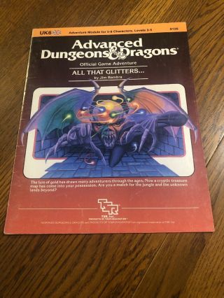 Ad&d 1st Edition Adventure Module - Uk6 All That Glitters.  (rare)