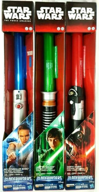 Pack Hasbro Star Wars Darth Vader,  Luke Skywalker,  Rey 3 Electronic Lightsaber
