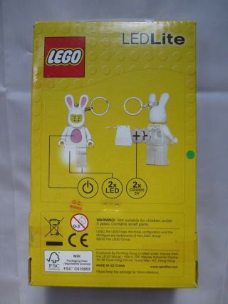 LEGO Bunny Suit Guy Minifigure Keychain Led Lite Key Light Retired 2