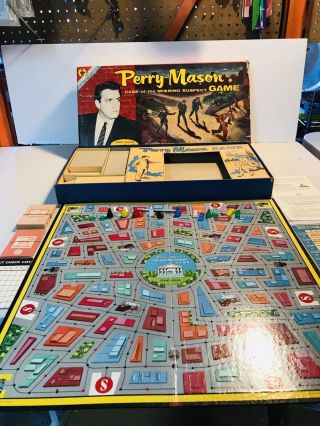 Perry Mason Board Game Case Of The Missing Suspects 1959 Raymond Burr Complete