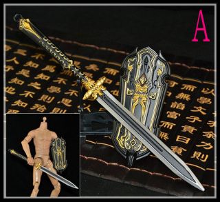 1/6 Scale Weapon Accessories Model Ancient Weapon Sword And Shield 2 Styles