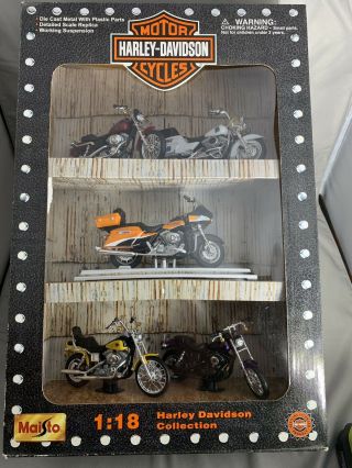 Harley Davidson Collectibles Set Of 5 2000 Maisto 1:18 2000 Motorcycles