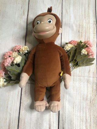 Curious George Monkey Plush Stuffed Doll Toy With Rubber Face 15 " 2005 Marvel