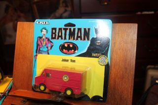 1989 Batman 1/48 Joker Van On Card Die Cast Metal Ertl 4 - 1/2 "
