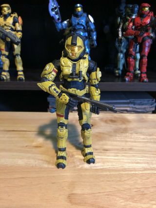 Mcfarlane Halo 3 Reach Video Game Action Figure Spartan Yellow Cqb With Shotgun