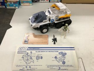 1985 Hasbro Gi Joe Arah Snow Cat Complete With Blueprints Frostbite And Filecard