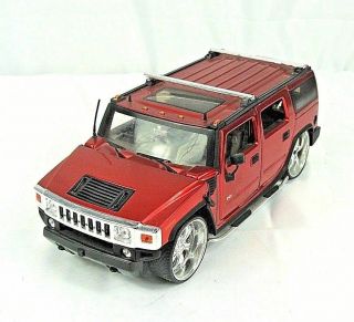 2003 Hummer,  Gm,  Jada Metallic Red 1:24 Diecast Model