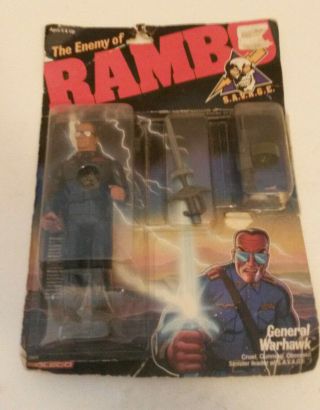 Rambo - S.  A.  V.  A.  G.  E.  - The Enemy Of Rambo - General Warhawk Figure - On Card