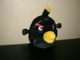 Angry Birds Halloween Frankenstein Black Bomb Bolts Stitches Plush Stuffed 6 